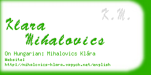 klara mihalovics business card
